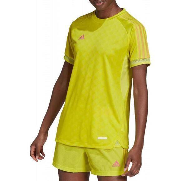 Adidas Womens Ultimate Training Jersey, YELLOW/SCREAMING PINK, SIZE M - Picture 1 of 3